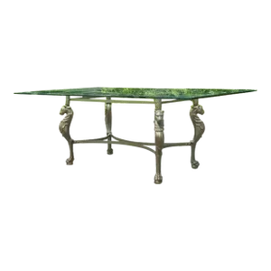 Vintage Regency Patinated Cast Steel Tiger Dining Table