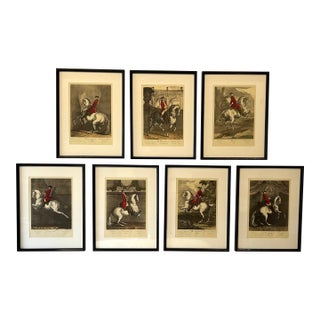 Antique Equestrian/Dressage Prints, Set of Seven, Framed For Sale