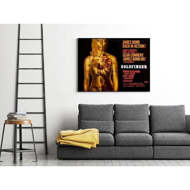 Mid-Century Modern James Bond Goldfinger Original Vintage Movie Poster, British, 1964 For Sale - Image 3 of 4