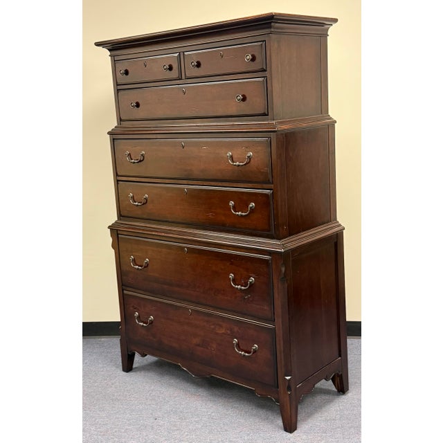 Broyhill Broyhill “Fireside Cherry” Attic Heirloom Chest of Drawers For Sale - Image 4 of 12
