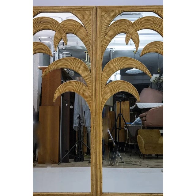 Extra Large Mirror in Bamboo and Wicker from Vivai del Sud, Rome, 1970s For Sale - Image 6 of 8