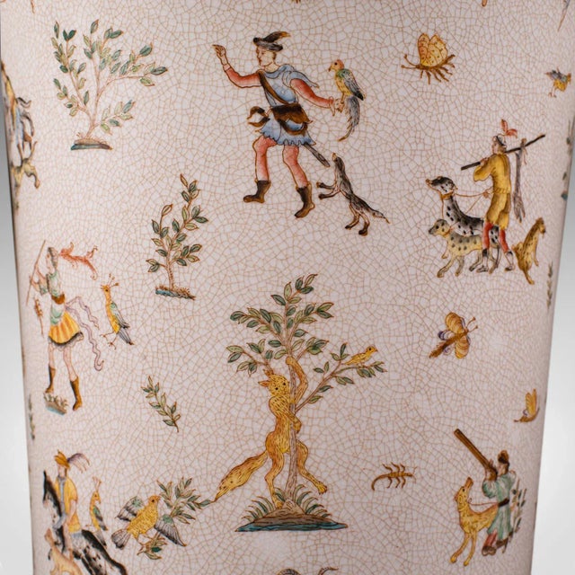 Cream Vintage Oriental Ceramic Stick or Umbrella Stand For Sale - Image 8 of 13