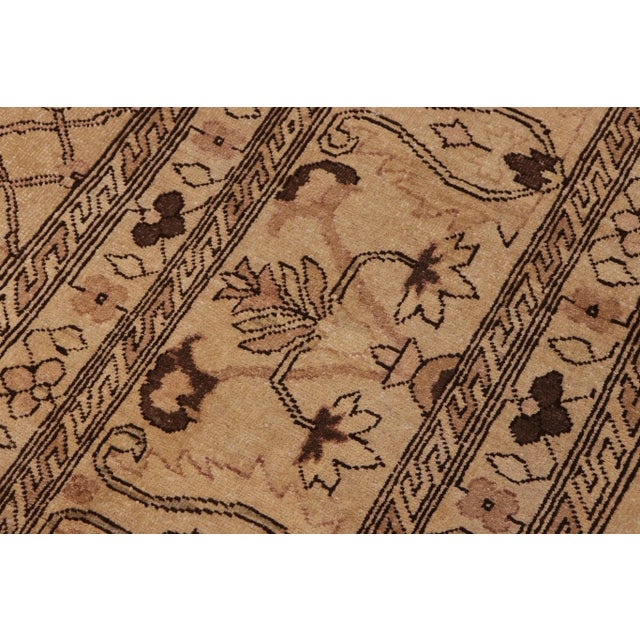 Tan Classic Ziegler Tan Brown Hand-Knotted Wool Rug - 13'11'' X 17'11'' For Sale - Image 8 of 8