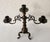 Metal Antique Three-Armed Candlestick in Bronze, 1960s For Sale - Image 7 of 18