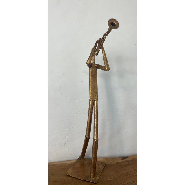 Large Handcrafted Metal Folk Art Sculptures of a Jazz Band, 1960s, Set of 6 For Sale - Image 6 of 18