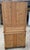 Wood Vintage European Waxed Pine Cupboard With Glass Doors on Top For Sale - Image 7 of 12