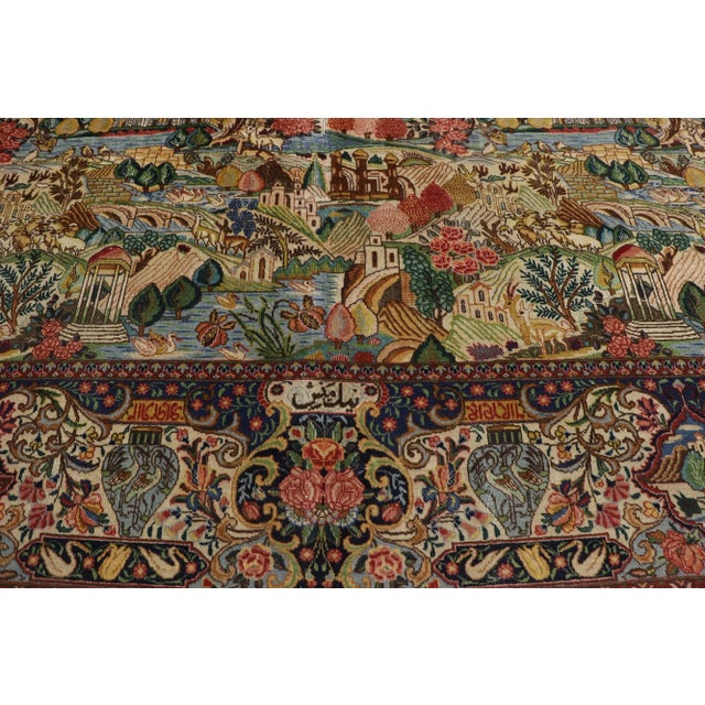 Antique Persian Tabriz Village Pictorial Rug - 11'02 X 14'07 For Sale - Image 4 of 9