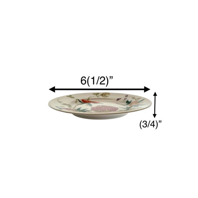 French Limoges Small Dessert Plate 6.5 Set of 4 Floral Design Vintage French Collection For Sale - Image 3 of 5