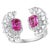 2.5 Ct Pink Emerald Cut Pink Sapphire & 2.8 Ct Diamond 18 Kt White Gold Ring S6 For Sale - Image 15 of 18