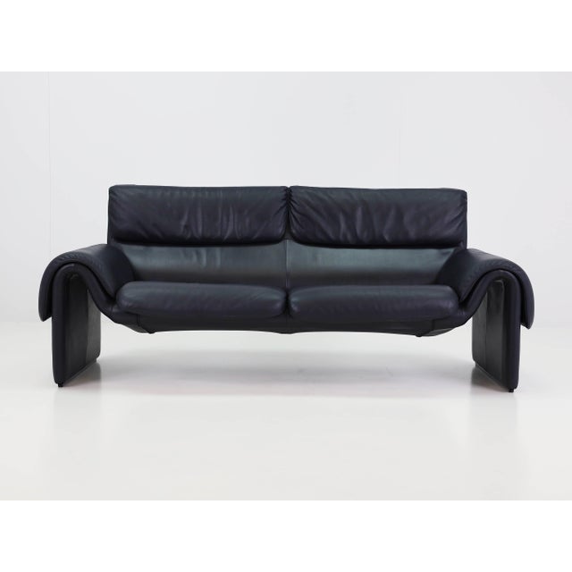 Two-Seather Sofa in Dark Blue Leather from de Sede, Switzerland, 1983, Set of 2 For Sale - Image 6 of 18