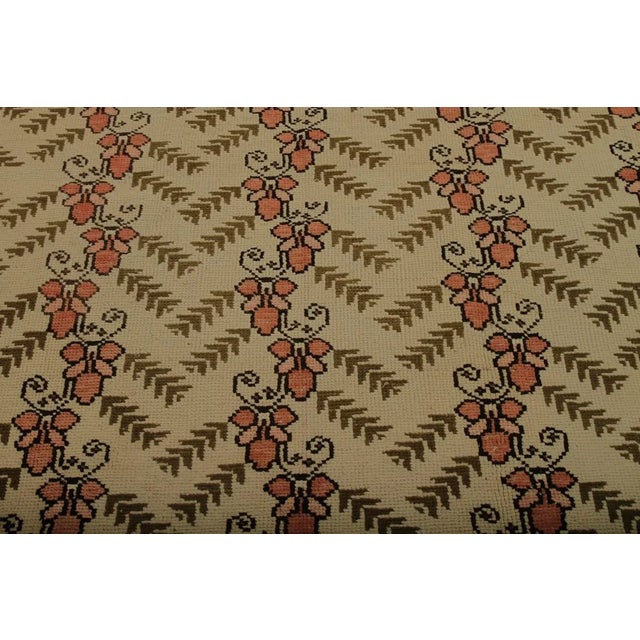 Traditional Vintage Sparta Traditional Beige and Pink Wool Rug For Sale - Image 3 of 5