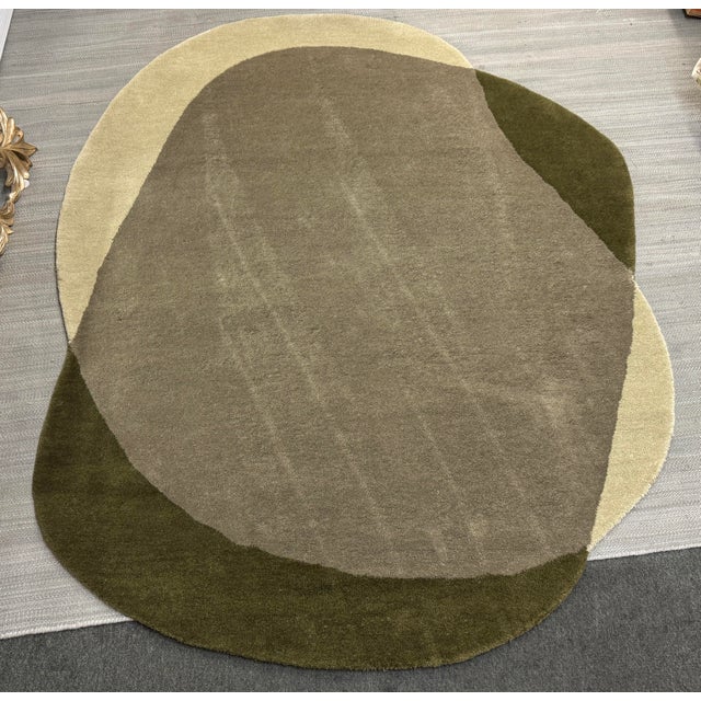 Modern 5ft 3in X 6ft 8in Brink & Campman Element Moore Moss Rug For Sale - Image 3 of 11