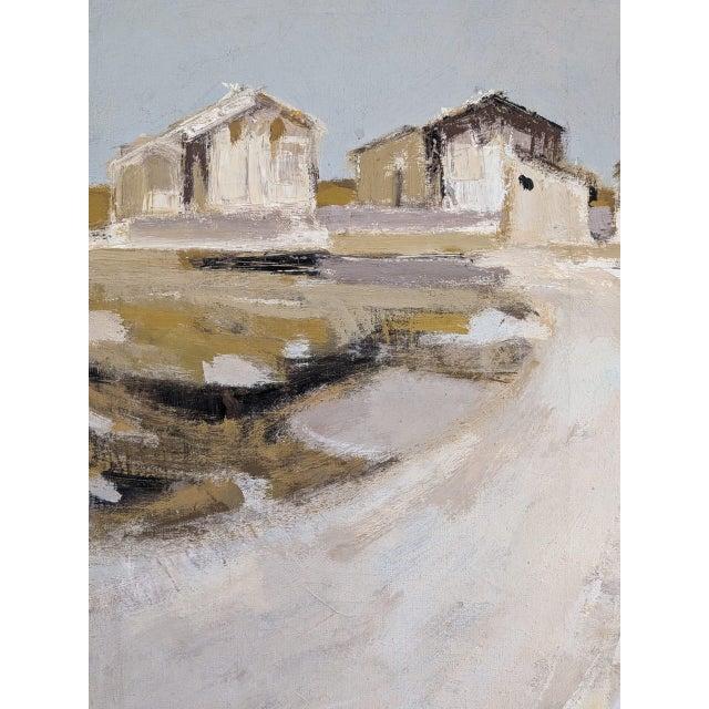 1964 Mid-Century Modern 'Beyond the White Road' Swedish Abstract Landscape Oil Painting, Framed For Sale - Image 9 of 11