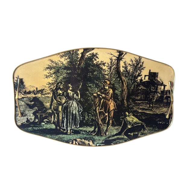 Elegant and refined Italian decorative tray dating from the mid-20th century, produced between 1955 and 1960, most likely...
