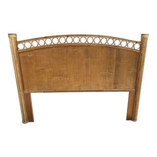 Vintage 1960s Coastal Bamboo/Rattan Queen Headboard For Sale