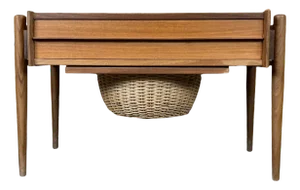 Mid-Century Danish Teak Sewing Box Side Table