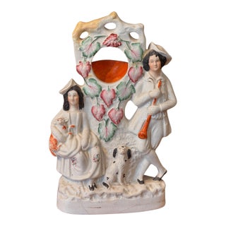 Staffordshire Watch Hutch With Figural Group For Sale