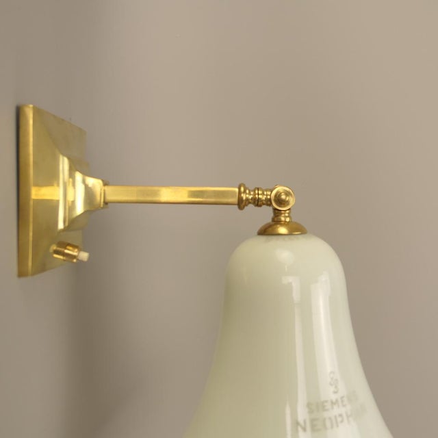 1920s Wall Lamp with Siemens Neophan Lampshade, Germany, 1920s For Sale - Image 5 of 13