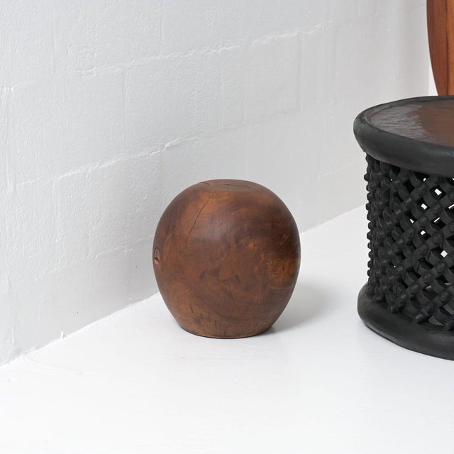 Vintage Wooden Stool, 1950s For Sale - Image 11 of 13