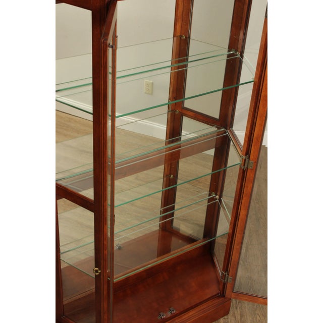 1990s 1990s Regency Style Cherry & Glass Illuminated Curio Display Cabinet For Sale - Image 5 of 13
