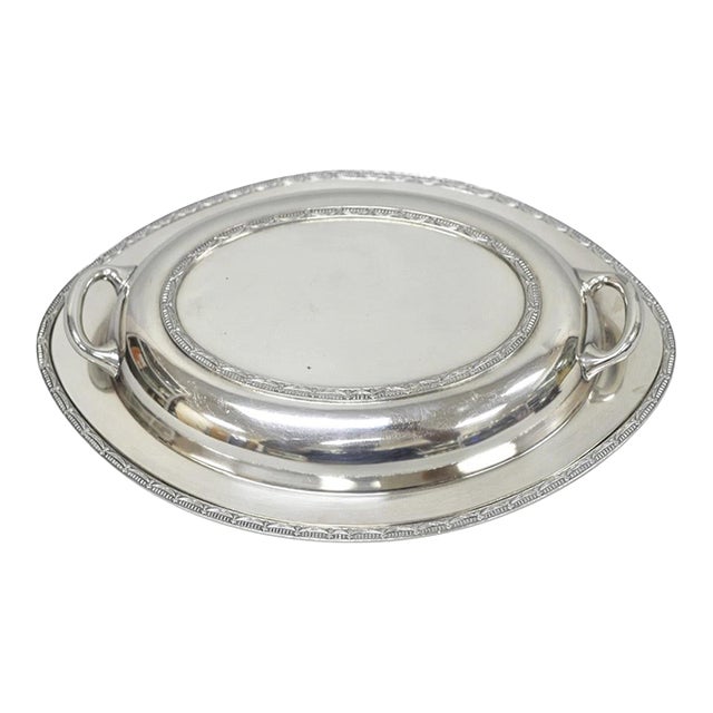Vintage T&t Silver Plated Victorian Oval Vegetable Serving Platter W/ Drapes For Sale