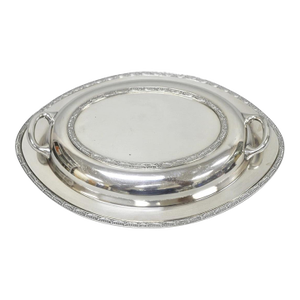 Vintage T&t Silver Plated Victorian Oval Vegetable Serving Platter W/ Drapes