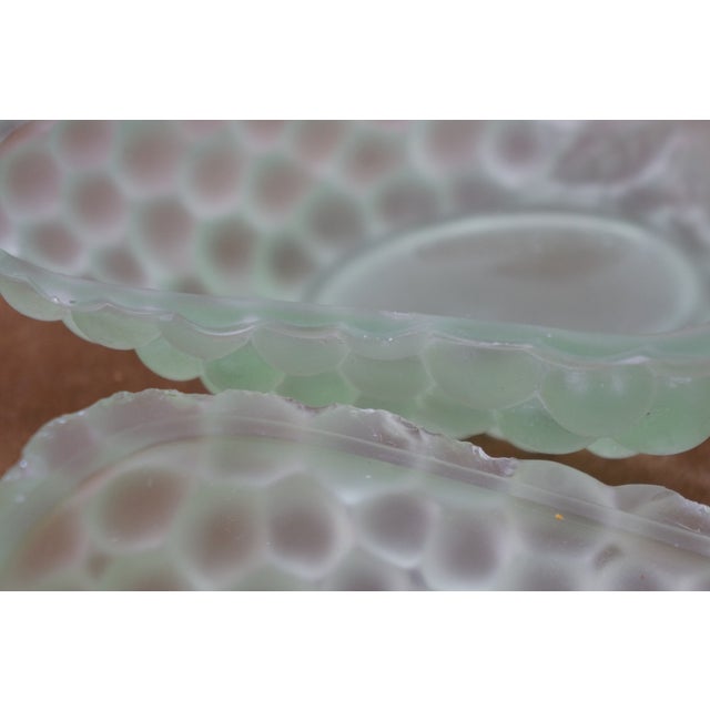 Antique French Green Uranium Glass Grape Cluster Compote Trinket Box 6" For Sale - Image 16 of 16