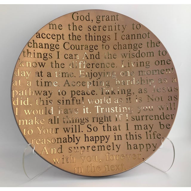 1990s Stunning Large Gold Stephen Schlanser Christian Art Glass Platter, Signed, 22”d For Sale - Image 5 of 13