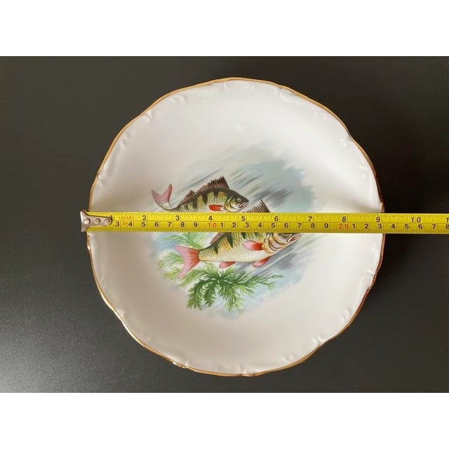 Vintage French Porcelain Fish Plates- Set of 2 For Sale - Image 9 of 12