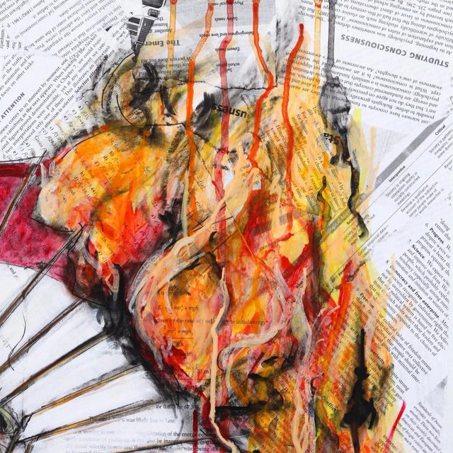 Abstract "Methods of Persuasion" Contemporary Abstract Figurative Mixed-Media Painting by Robert Lebsack For Sale - Image 3 of 8