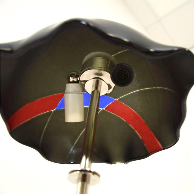 Glass Vintage Swedish Glass and Chrome Table Lamp, 1970s For Sale - Image 7 of 10