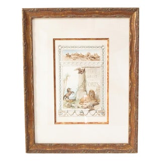 François Fortuné Ferogio, Le Droit des Forts, 1800s, Watercolor, Framed For Sale