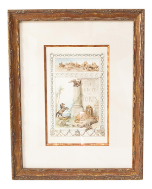 François Fortuné Ferogio, Le Droit des Forts, 1800s, Watercolor, Framed