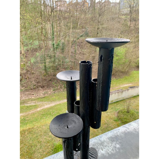Brutalist Cast Iron Candlestick, 1970s For Sale - Image 9 of 16