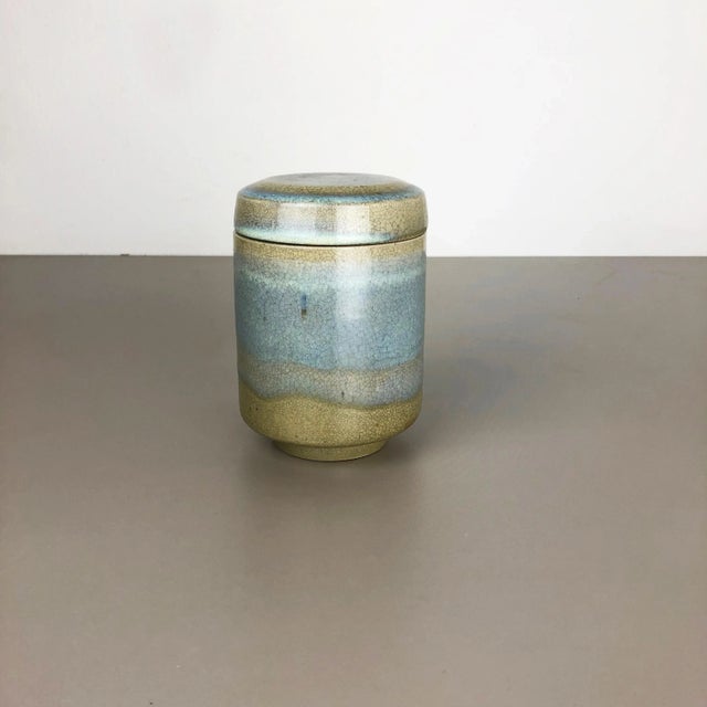 Abstract Ceramic Studio Pottery Can with Lid by Wendelin Stahl, Germany, 1970s For Sale - Image 3 of 18