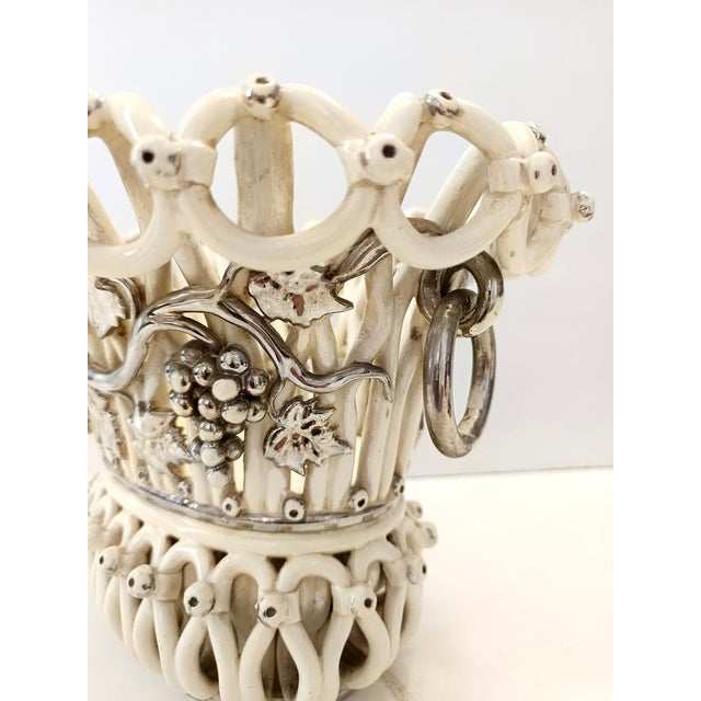 Cream Ceramic Fruit Bowl or Centerpiece by Charles de Boissimon, France For Sale - Image 12 of 17