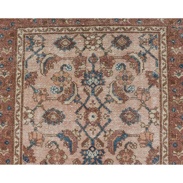 Antique Persian Hamadan Rug in Wool With All-Over Sub-Geometric Design 3'0 X 5'8 For Sale - Image 9 of 12