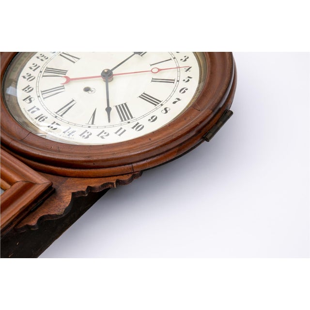 19th Century Antique Ingraham Dew Drop Calendar Wall Clock For Sale - Image 5 of 7