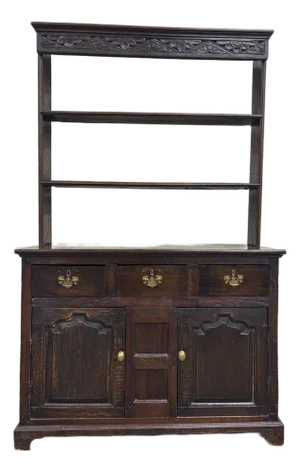 Antique English Oak Pewter Cupboard Welsh Style Dresser