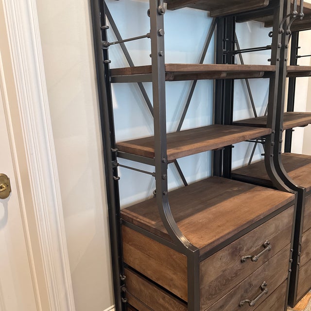 Wood Restoration Hardware French Library Bookcase With Drawers For Sale - Image 7 of 8