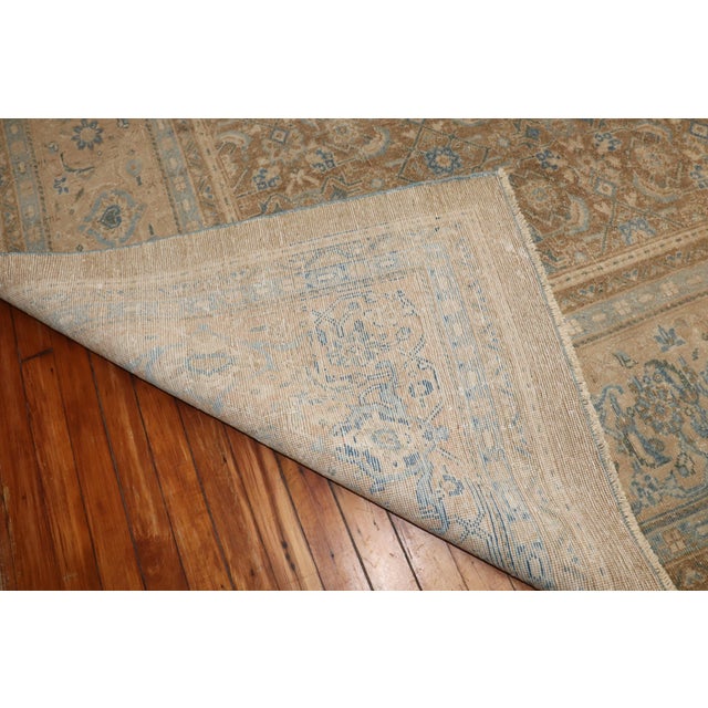 Oversize Antique Zabihi Collection Persian Tabriz Brown Blue Rug - 12'2" x 17'9" For Sale In New York - Image 6 of 10