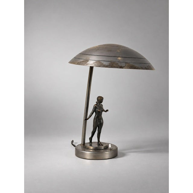 Swedish Modern Table Lamp in Grey-Patinated Brass, 1950 For Sale - Image 6 of 6