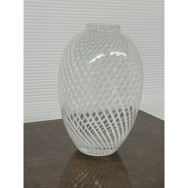 Contemporary Whirling White Spiral Vase For Sale - Image 3 of 12