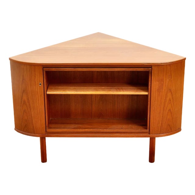 1960s Mid Century Teak Revolving Corner Bar by Siesta For Sale