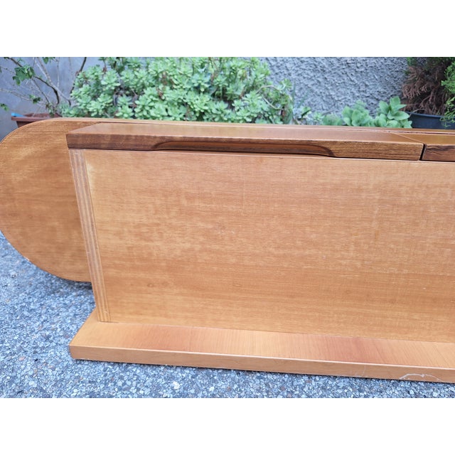 1970s Wall-Mounted Console Shelf in National Walnut with Drawers Under the Top, 1980s For Sale - Image 5 of 8