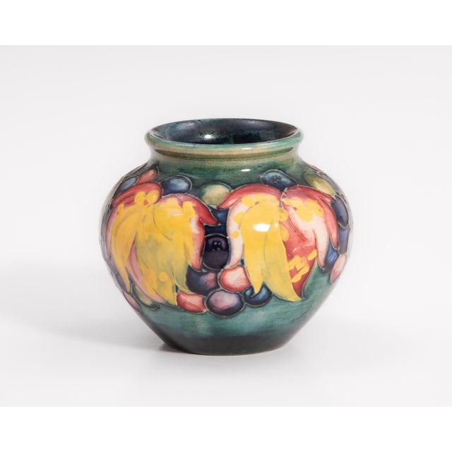 Ceramic Vintage William Moorcroft Leaf and Berry Pattern Art Pottery Cabinet Vase Arts & Crafts For Sale - Image 7 of 14