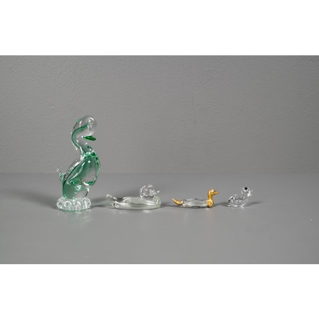 Glass Ducks in Swarovski Style, 1970s, Set of 4 For Sale - Image 12 of 13