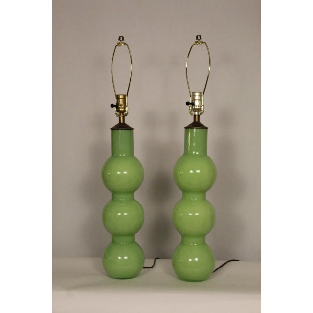 Mid 20th Century Mezza Murano Style Sculptural Lamps - a Pair For Sale - Image 11 of 12