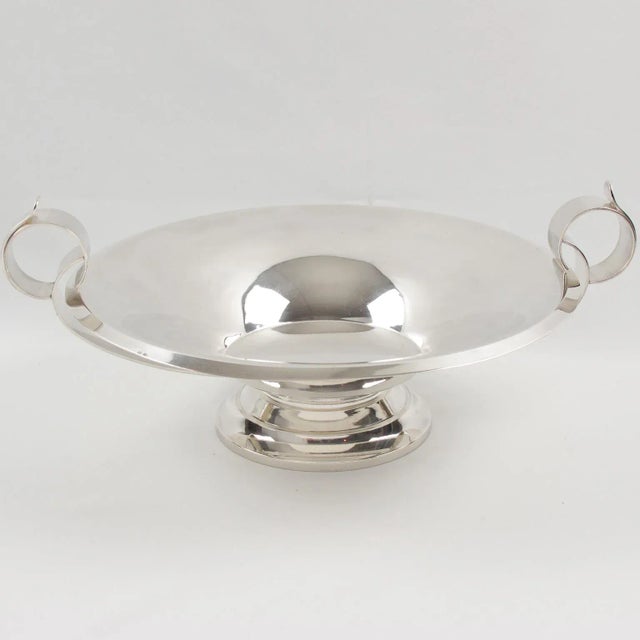Art Deco Art Deco Modernist Silver Plate Decorative Bowl Centerpiece For Sale - Image 3 of 8