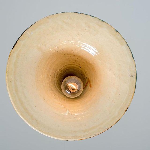 Cone Beige Orange Ceramic Pendant Light, 1970 For Sale - Image 6 of 15